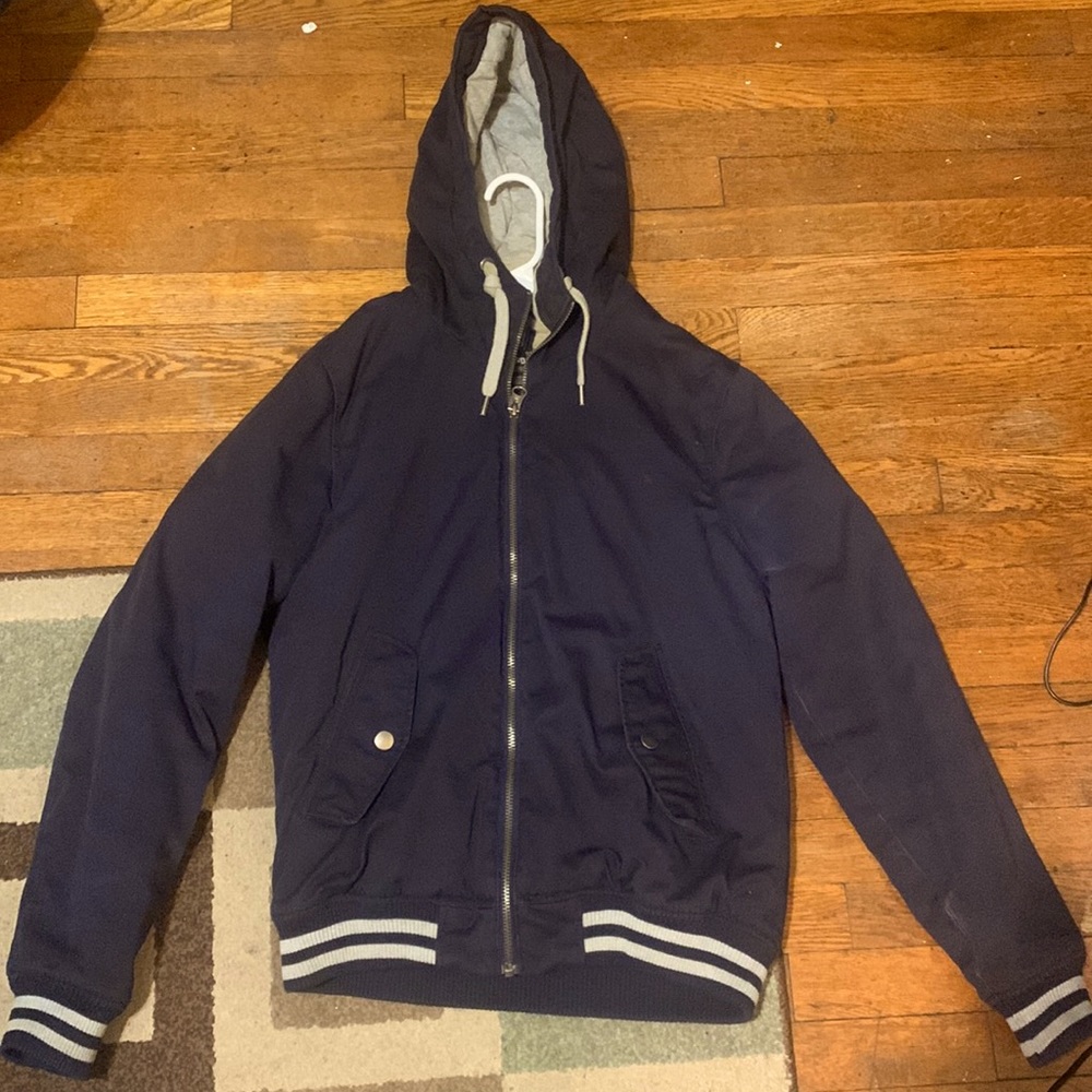 Divd Blue Since MM trucker hooded jacket